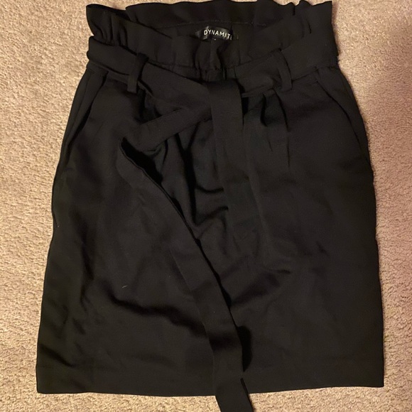 Dynamite Black Paperbag Skirt